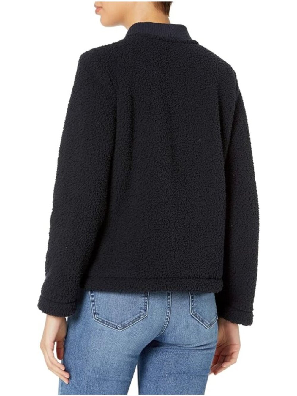 Tommy Hilfiger Navy Blue Sherpa Teddy Fleece Cardigan Size L - Picture 3 of 8